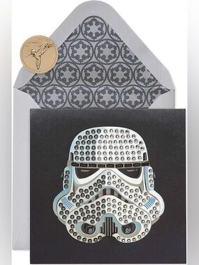 NEW Papyrus Sparkling Stormtrooper Card, blank inside Star Wars - copy
